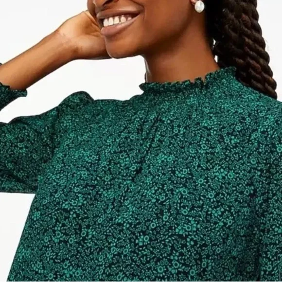 J. Crew Teal Floral Midi Dress - Picture 2 of 6